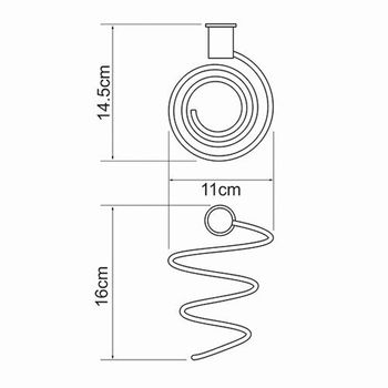 K-1080POLISHED BLACK Держатель фена — фото 1, Держатели для фена