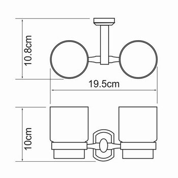 Аксесс Oder K-3028DC Подстаканник двойной (блистер),КЕРАМИКА, хром, WasserKRAFT — фото 4, Прочие аксессуары и комплектующие