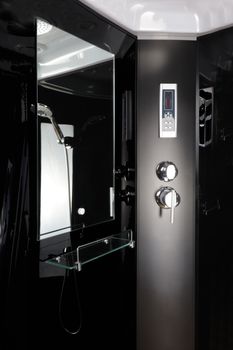 Душевая кабина Niagara Classic NG-6508-14P (90х90х215) высокий поддон(40см),черный,стекло тонированн — фото 5, Душевые кабины