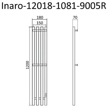 Электрический полотенцесушитель Маргроид Inaro профильный 1200x180 Inaro-12018-1081-9005R правый Чер — фото 3, Электрические полотенцесушители