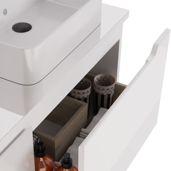 Тумба W, 125 см, подвесная, для умывальника "Гармония" 125 см или стеклянной столешницы W, 2 ящика,  — фото 4, Тумбы под раковину