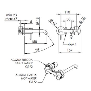 Смеситель для раковины Remer X-Style Inox SSX15P Нержавеющая сталь — фото 2, Смесители для раковины