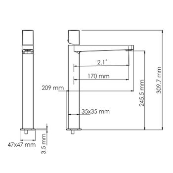 Saale 9503H Смеситель для умывальника — фото 5, Смесители для раковины