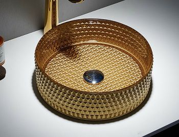 Раковина-чаша CeramaLux 36 GL05 Золото — фото 3, Раковины накладные