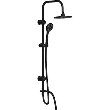 Душевая система Dorff Comfort D0708000BL Черная матовая — фото 1, Душевые стойки