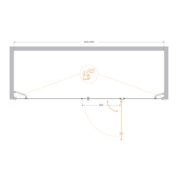 Душевая дверь CEZARES VERONA-W-B-13-100+60/60-C-Cr — фото 3, Душевые двери в нишу