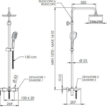 Душевая система Remer Energy EY34ASD25 Хром — фото 2, Душевые стойки