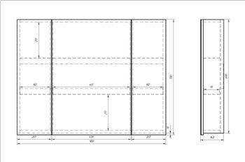 Шкаф зеркальный ALMI, 90 см, 3 дверцы, 6 стеклянных полок, белый — фото 6, Зеркальные шкафы в ванную