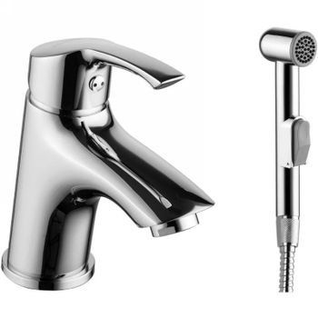 Смеситель для раковины Lemark Plus Strike LM1116C с гигиеническим душем Хром — фото 1, Смесители для раковины