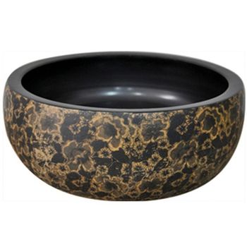 Раковина-чаша CeramaLux 41 J2030 Черная с декором — фото 1, Раковины накладные