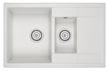 Granula-7802, АРКТИК (БЕЛЫЙ), кухонная мойка, кварц — фото 1, Кухонные мойки