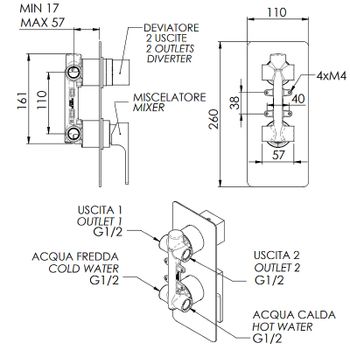 Смеситель для душа Remer Absolute AU92 Хром — фото 2, Смеситель для душа