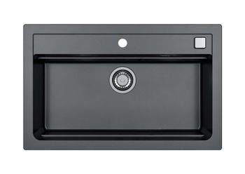 Мойка для кухни ALVEUS GRANITAL ATROX 40 CARBON - G91 790 X 500 1X в комплекте с сифоном 1132823, — фото 2, Кухонные мойки