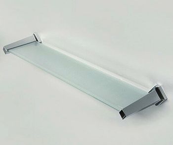 Аксесс Aller K-1124 Полка стеклянная (блистер), хром, WasserKRAFT — фото 2, Полки для ванной и душа
