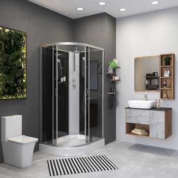 Душевая кабина Niagara Classic NG-3512-14RBKT (120х80х210) низкий поддон(13см),стекло тонированное,3 — фото 3, Душевые кабины