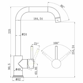 Смеситель для кухни Swedbe Selene 7140 Хром — фото 3, Смесители для кухни