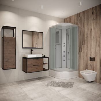 Душевая кабина Niagara Classic NG-3302-14G (100х100х215) средний поддон(26см),стекло матовое,4 места — фото 3, Душевые кабины