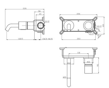 Смеситель для раковины Bronze de Luxe Focus 24686BG Черный матовый — фото 3, Смесители для раковины