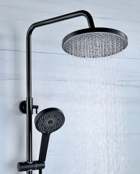 Душевая система Bond B01-9188 Черная матовая — фото 6, Душевые стойки