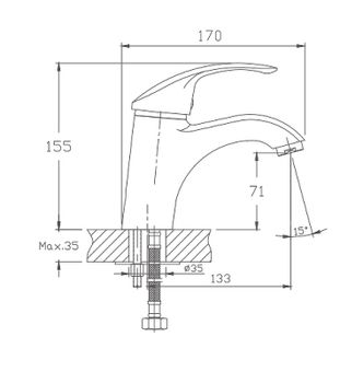 Смеситель для раковины Haiba HB1021 Хром — фото 2, Смесители для раковины