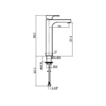Смеситель для раковины Gattoni H2Omix1000 1046/10С0 Хром — фото 2, Смесители для раковины