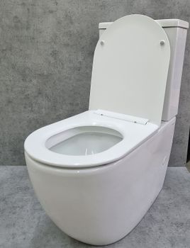 Унитаз компакт CeramaLux TR2176 Белый глянцевый с бачком и сиденьем Микролифт — фото 2, Напольные унитазы