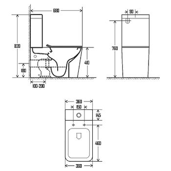 Унитаз компакт AQUAme AQM1003 без бачка с сиденьем Микролифт — фото 4, Напольные унитазы