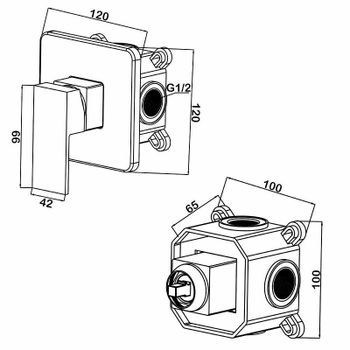 Смеситель для душа Swedbe Platta 5522 Хром — фото 6, Смеситель для душа