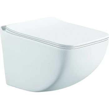 Унитаз CeramaLux K255 подвесной с сиденьем Микролифт — фото 1, Подвесные унитазы