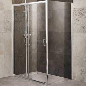 Душевой уголок BelBagno Unique 115x80 UNIQUE-AH-1-100/115-80-C-Cr профиль Хром стекло прозрачное — фото 1, Прямоугольные душевые уголки