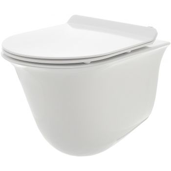 Унитаз AQUAme AQM2005 подвесной Белый глянец с сиденьем Микролифт — фото 1, Подвесные унитазы