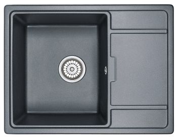 Granula-6503, ШВАРЦ (чёрный металлик), кухонная мойка, кварц — фото 1, Кухонные мойки