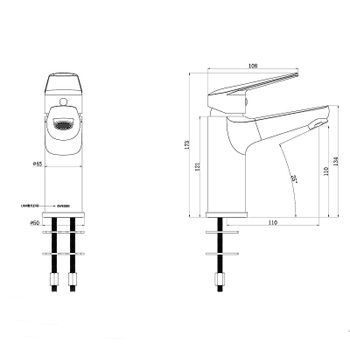 Смеситель для раковины Swedbe Ares 1960 с гигиеническим душем Хром — фото 3, Смесители для раковины