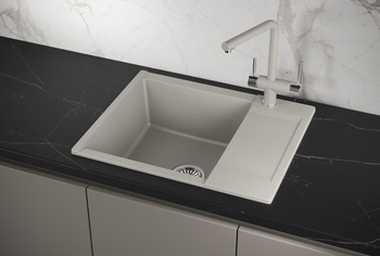 Granula-ES-6202, БАЗАЛЬТ, кухонная мойка, кварц, ESTETICA — фото 1, Кухонные мойки