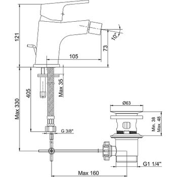 Смеситель для биде E.C.A. Tiera 102110195EX Хром — фото 2, Смесители для биде