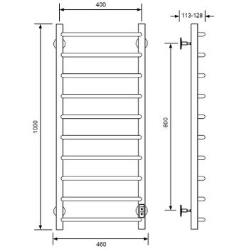Электрический полотенцесушитель Comfysan Scola EC-10 100x40 016722 Черный матовый — фото 2, Электрические полотенцесушители