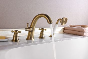 Смеситель на борт ванны Lemark Vintage LM2841B Бронза — фото 3, Смесители на борт ванны