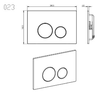 KDI-0000036 (023A) Панель смыва нержавеющая сталь (клавиши круглые) — фото 2, Кнопки смыва
