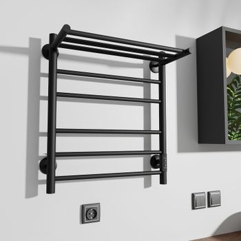 Электрический полотенцесушитель Маргроид Вид 10 600x500 10-6050-1051-9005R с полкой правый Черный ма — фото 2, Электрические полотенцесушители