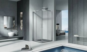 Душевой уголок Good Door Cofe CR-100-C-CH 100x100 КФ00027 профиль Хром стекло прозрачное — фото 3, Квадратные душевые уголки