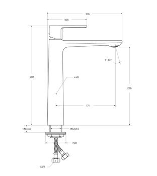 Смеситель для накладной раковины без донного клапана CEZARES LUX-LC-01-W0 — фото 7, Смесители для раковины