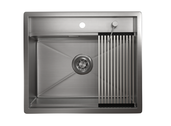 Granula-KS-6051, СТАЛЬ САТИН, стальная кухонная мойка KITCHEN SPACE — фото 2, Кухонные мойки