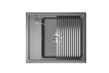 Granula-KS-6004, АЛЮМИНИУМ, кухонная мойка, кварц — фото 1, Кухонные мойки