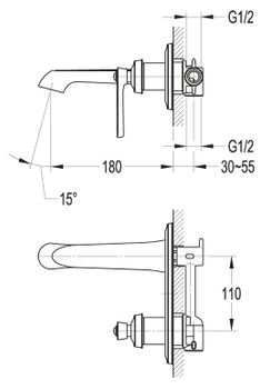 Встраиваемый смеситель для раковины CEZARES LIBERTY-F-BLI-01-W0 — фото 2, Смесители для раковины