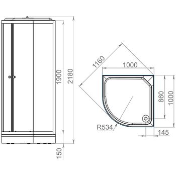 Душевая кабина Melodia della vita Classica 100x100 MB01001 без гидромассажа — фото 2, Душевые кабины