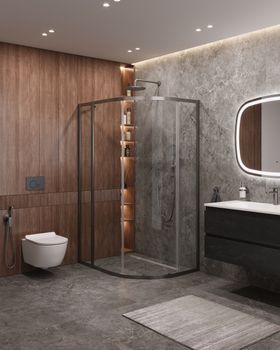 Душевой уголок CEZARES MOLVENO-RH-1-110/90-C-GM-IV — фото 1, Душевые уголки