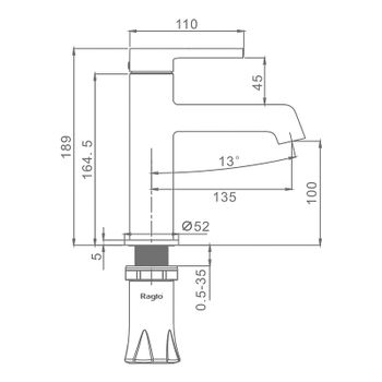 Смеситель для раковины Raglo R20.10.03 Золото матовое — фото 8, Смесители для раковины