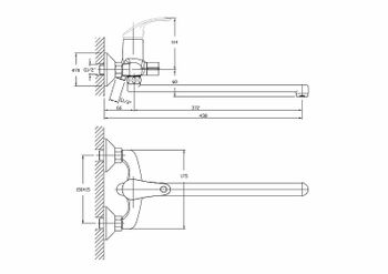 Смеситель для ванны Haiba HB2236 универсальный Хром — фото 2, Смеситель для ванны