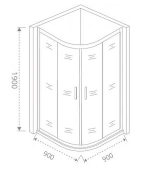 Душевой уголок Good Door Cofe R-90-C-B 90x90 КФ00002 профиль Черный стекло прозрачное — фото 2, Душевые уголки четверть круга