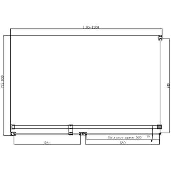 Душевой уголок Ambassador Nord 120х80 13011107 профиль Хром стекло прозрачное — фото 10, Прямоугольные душевые уголки